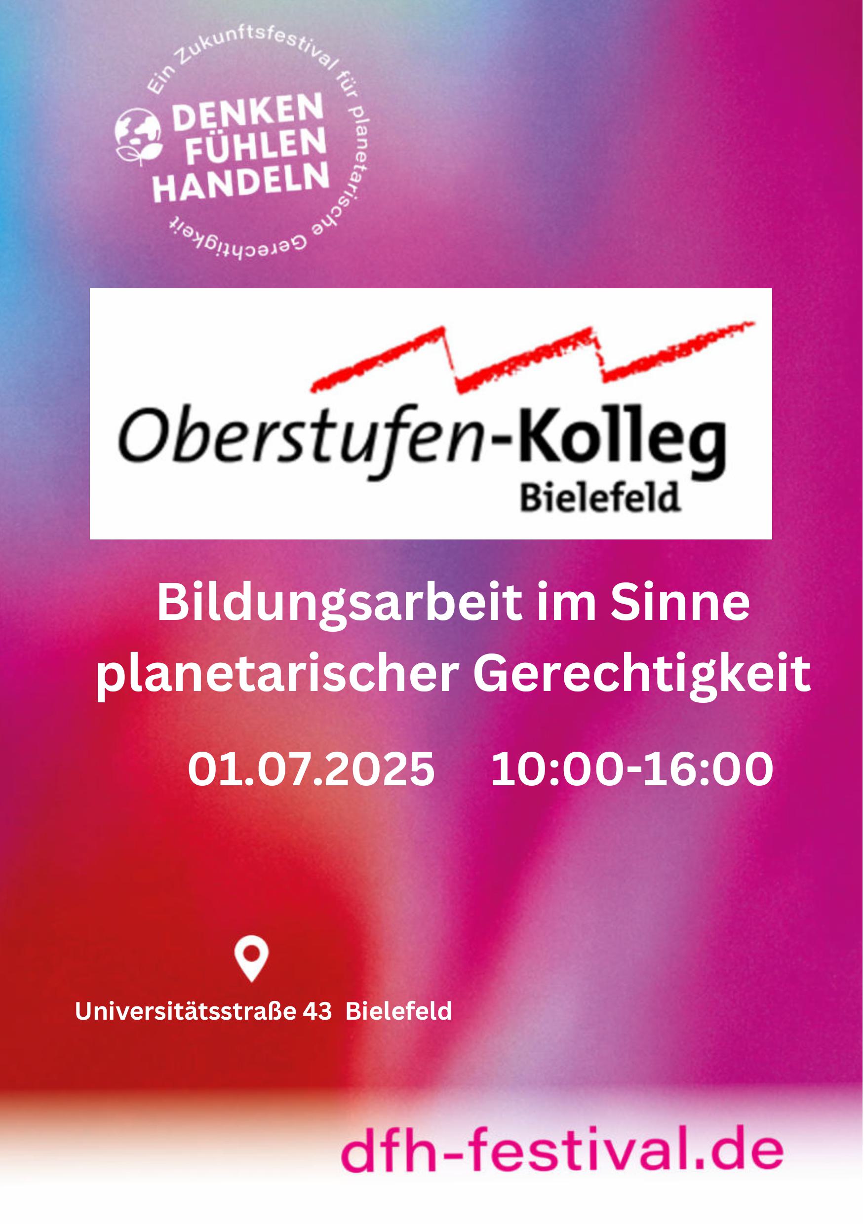 Titelblatt "Bildungsarbeit im Sinne planetarischer Gerechtigkeit" am 01.07.2025, 10 - 16 Uhr am OS